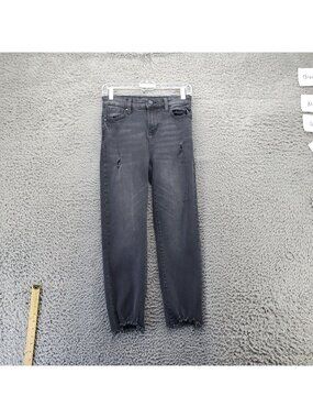 Kendall + Kylie Jeans Womens 3/26 Black The Icon Straight Distressed *Read*